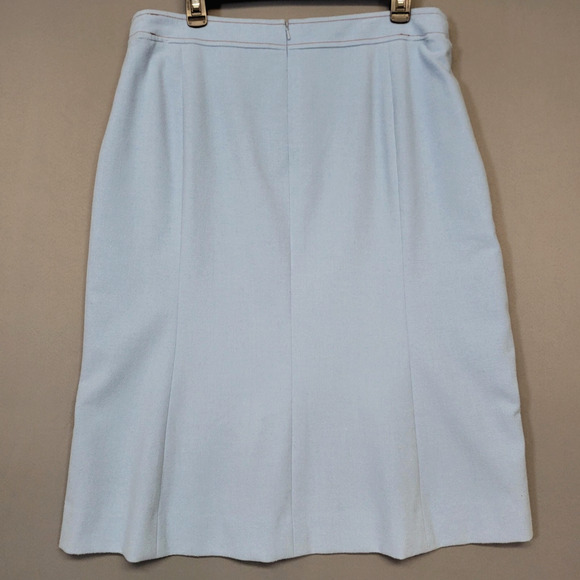 Etcetera Skirt Womens 16 Light Blue Pencil Back Zip Lined Front Pockets Career - Picture 11 of 11